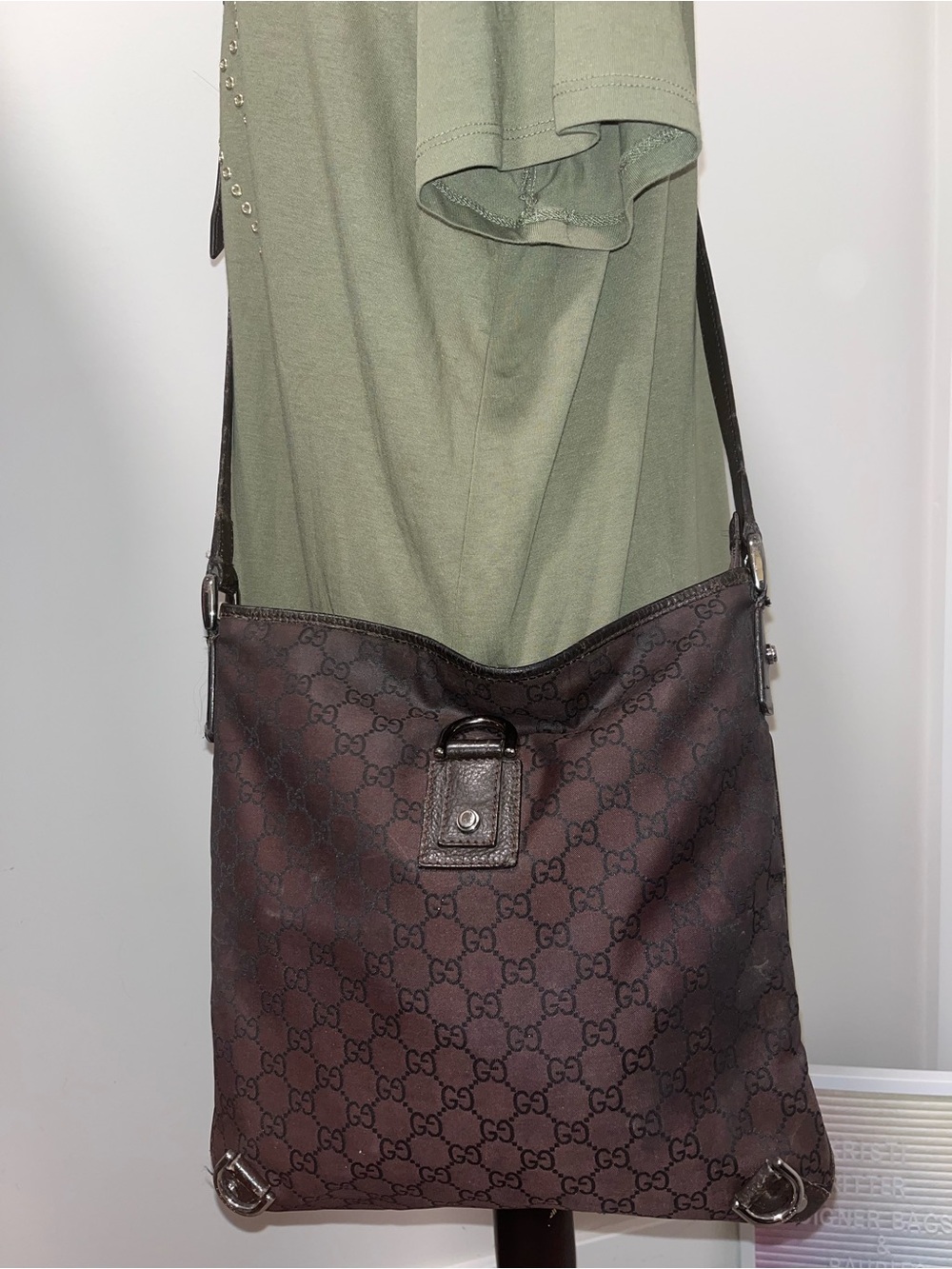Gucci GG Canvas Abbey D-Ring Crossbody Bag Dark brown